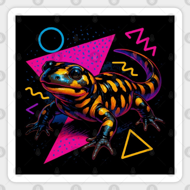Retro Neon Tiger Salamander Magnet by Reptiq's Store